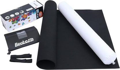 Becko US Puzzle Mat Roll Up with Drawstring Storage Bag, Felt Rollup Mat for Easy Transport & Storage, Portable Puzzle Board Puzzles Saver Keeper for Jigsaw Puzzles Up to 1500 Pieces nirvanaguru