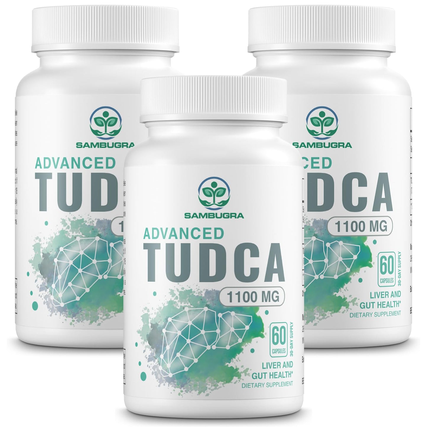 TUDCA Liver Supplements 1100mg, 3rd Party Tested Ultra Strength Bile Salt TUDCA Supplement, Liver Support for Liver Cleanse Detox and Repair, 60 Capsules Nirvana Guru