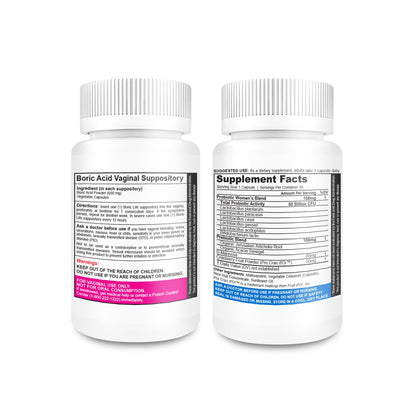 NutraBlast Boric Acid Vaginal Suppositories - 100% Pure Made in USA - Boric Life Intimate Health Support (30 Count)