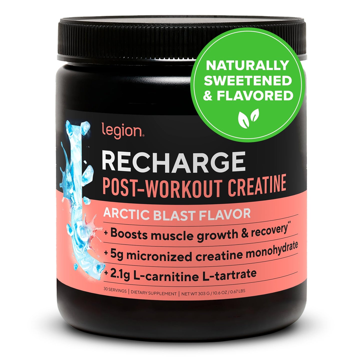 LEGION Recharge Post Workout Drink - Micronized Creatine Monohydrate Natural Post Workout Recovery Drink - Muscle Builder & Recovery Booster Post Workout Supplements (Strawberry Lemonade, 30 Servings) Nirvana Guru