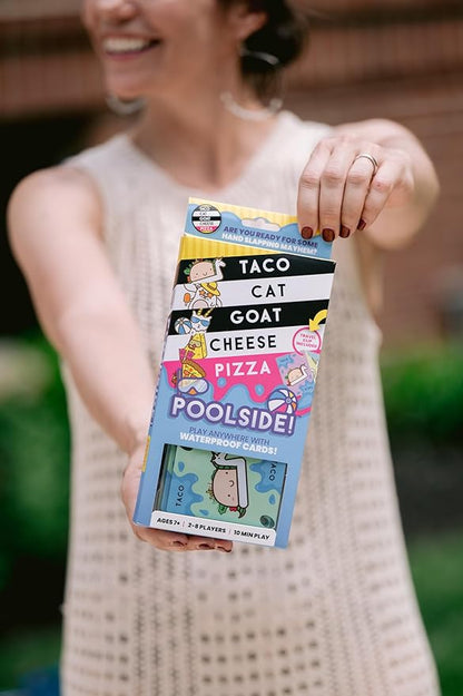 Taco Cat Goat Cheese Pizza Pool Edition Wildly Entertaining Waterproof Card Game for Outdoor Game Days | Easy to Play with 10 Minute Rounds | Fun for Kids, Teens, Adults, and Families | 2-8 Players nirvanaguru