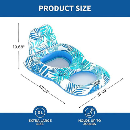 Pool Floats for Adults,Inflatable Chair Lounger Floaties with Drink Holder,Travel Pool Beach Lake Swim Inflatables Water Floating Rafts nirvanaguru