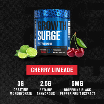 Jacked Factory Growth Surge Creatine Post Workout w/L-Carnitine - Daily Muscle Builder & Recovery Supplement with Creatine Monohydrate, Betaine, L-Carnitine L-Tartrate - 30 Servings, Swoleberry Nirvana Guru