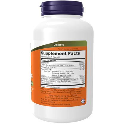 NOW Foods Supplements, Super Enzymes, Formulated with Bromelain, Ox Bile, Pancreatin and Papain,180 Capsules - Nirvana Guru