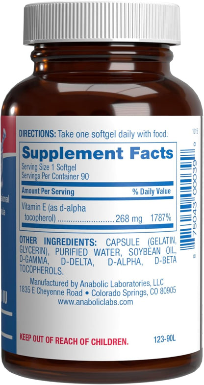 Vitamin E 400 IU Softgels - Clinical Formula Natural Vitamin E Supplement Complex with d-Alpha Tocopherol & Mixed Tocopherols for Hair Skin & Nails Plus Antioxidant Immune Support - 90 Servings Nirvana Guru