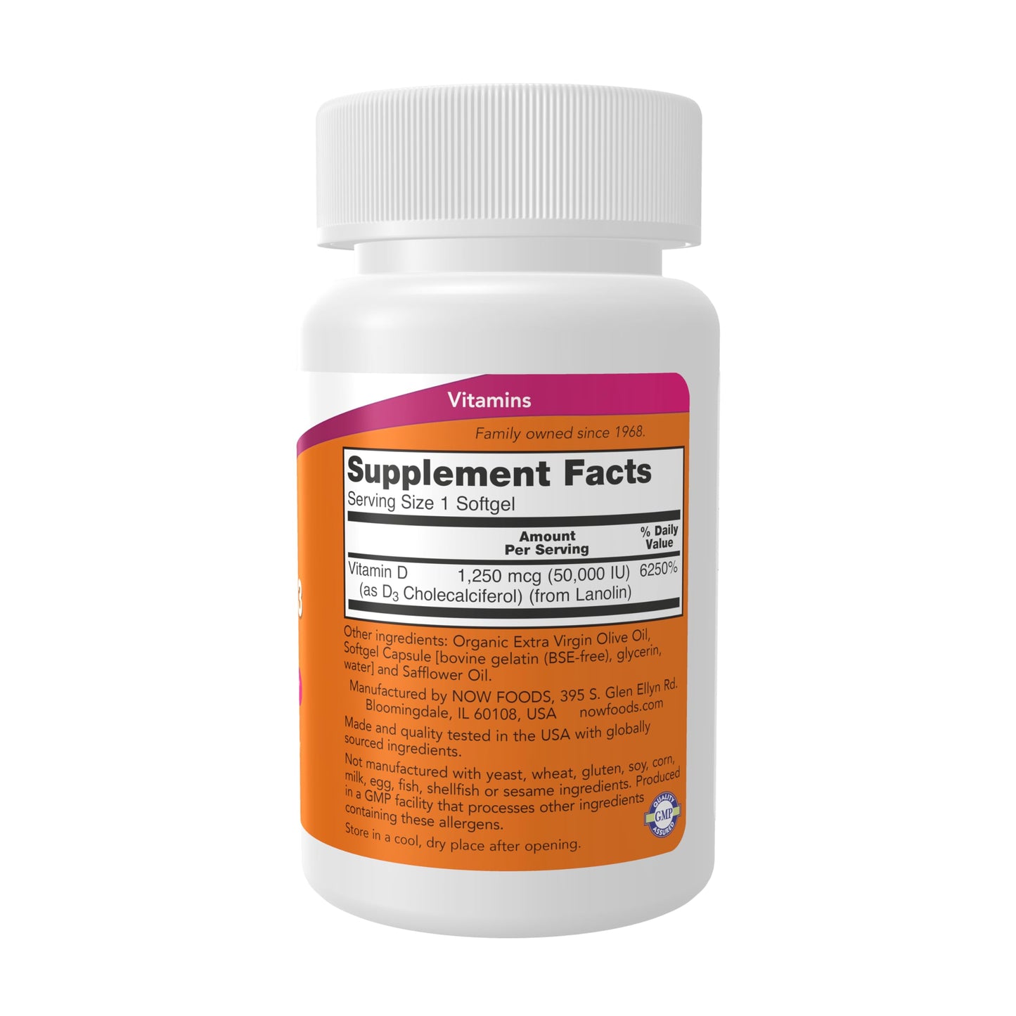 NOW Foods Supplements, Vitamin D-3 5,000 IU, High Potency, Structural Support*, 240 Softgels - Nirvana Guru