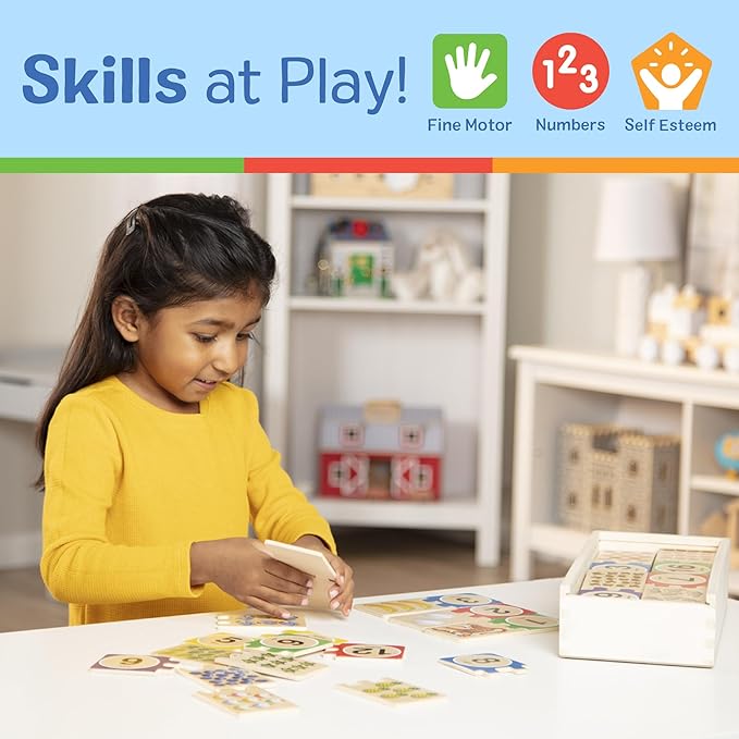 Melissa & Doug Self-Correcting Wooden Number Puzzles with Storage Box (40 pcs) nirvanaguru