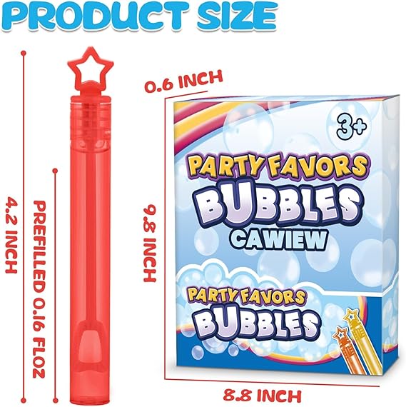 32 Pcs 8 Colors Neon Bubbles Party Favors For Kids, Mini Star Bubble Wand Bulk In Gift Box as Goody Bags Stuffer, Classroom Giveaways, Carnival Prizes Toy, Birthday Treats, Party Supplies For Toddlers nirvanaguru