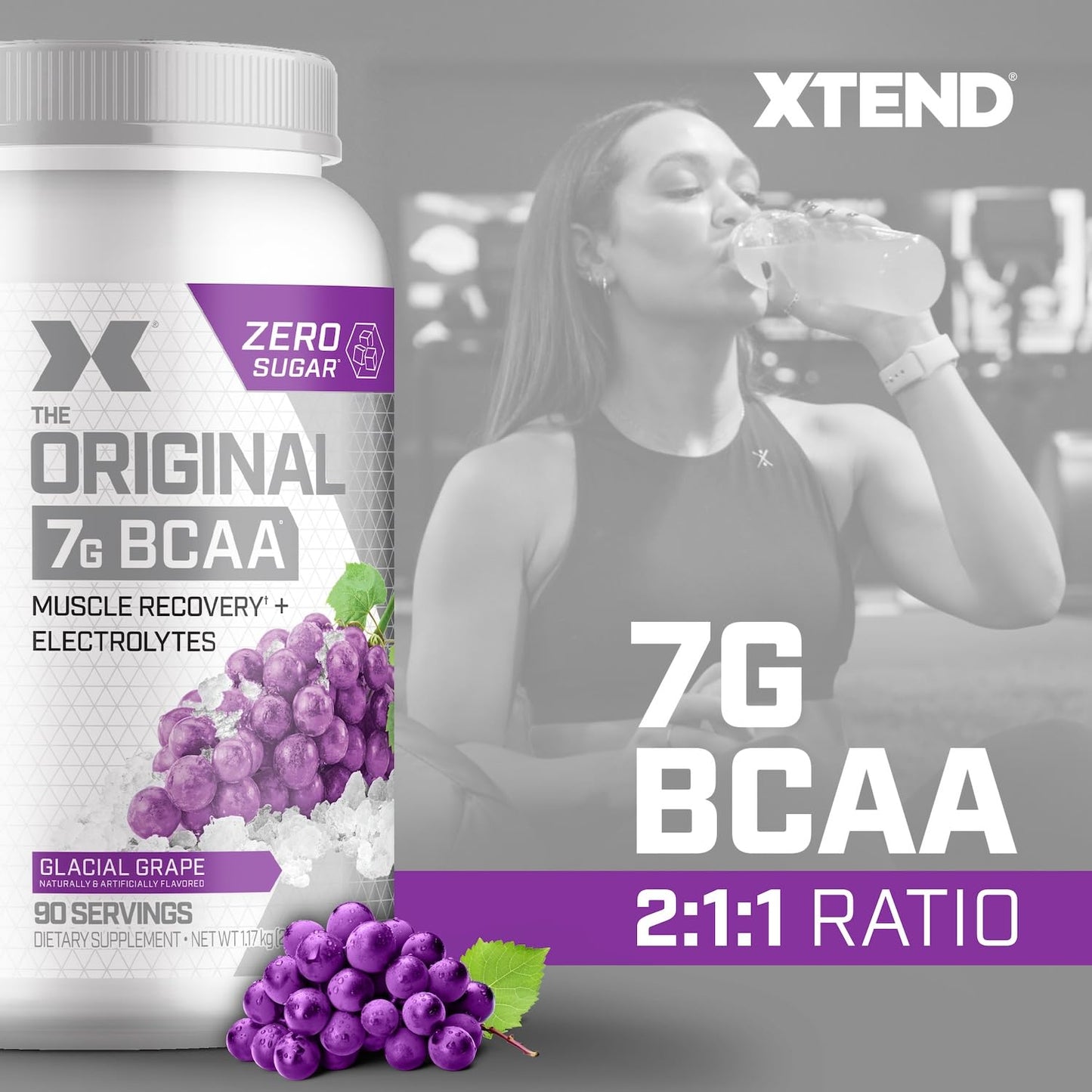 Original BCAA Powder Airheads Candy Flavor, 7g BCAA and 2.5g L-Glutamine, Sugar Free Post Workout Muscle Recovery Drink with Amino Acids for Men & Women, 30 Servings Nirvana Guru