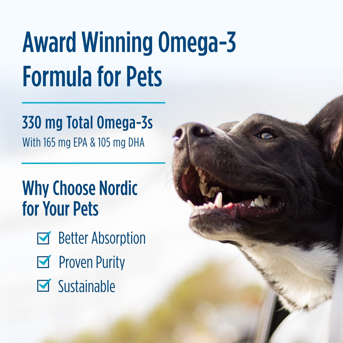 Nordic Naturals Omega-3 Pet, Unflavored - 180 Soft Gels - 330 mg Omega-3 Per Soft Gel - Fish Oil for Dogs with EPA & DHA - Promotes Heart, Skin, Coat, & Immune Health - Nirvana Guru