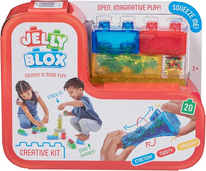 Goliath Jelly Blox Creative Kit | Includes 20 Blocks | Toddler & Preschool Building Blocks Kids Can Squeeze, Stretch, Squish | Safety Tested & Ouch-Free | Tactile, Sensory Play Toy for Ages 2+ nirvanaguru