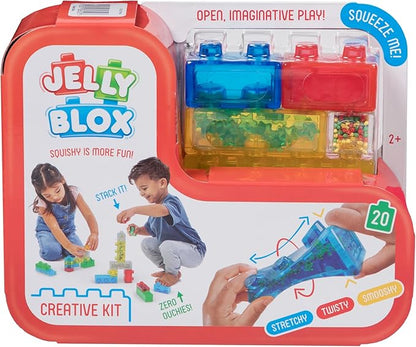 Goliath Jelly Blox Creative Kit | Includes 20 Blocks | Toddler & Preschool Building Blocks Kids Can Squeeze, Stretch, Squish | Safety Tested & Ouch-Free | Tactile, Sensory Play Toy for Ages 2+ nirvanaguru