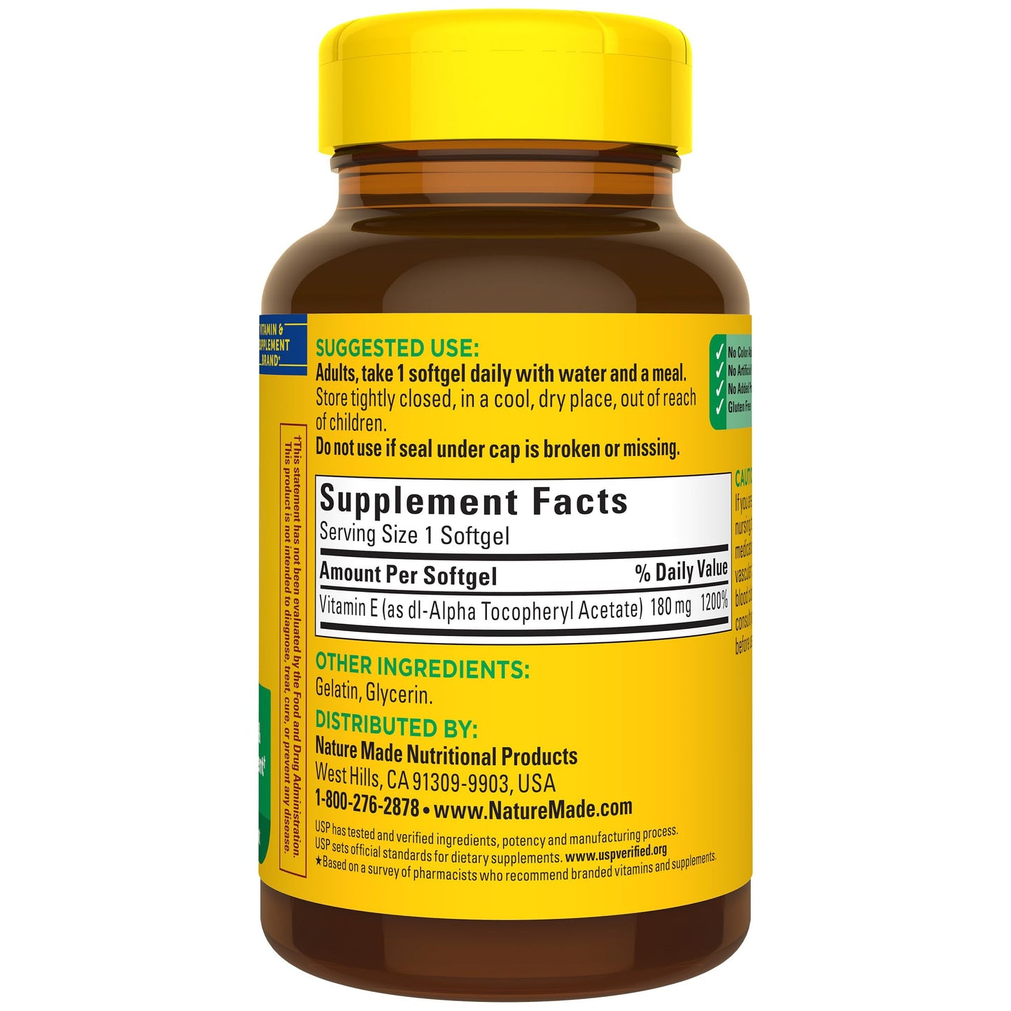 Nature Made Vitamin E 180 mg (400 IU) dl-Alpha, Dietary Supplement for Antioxidant Support, 300 Softgels, 300 Day Supply - Nirvana Guru