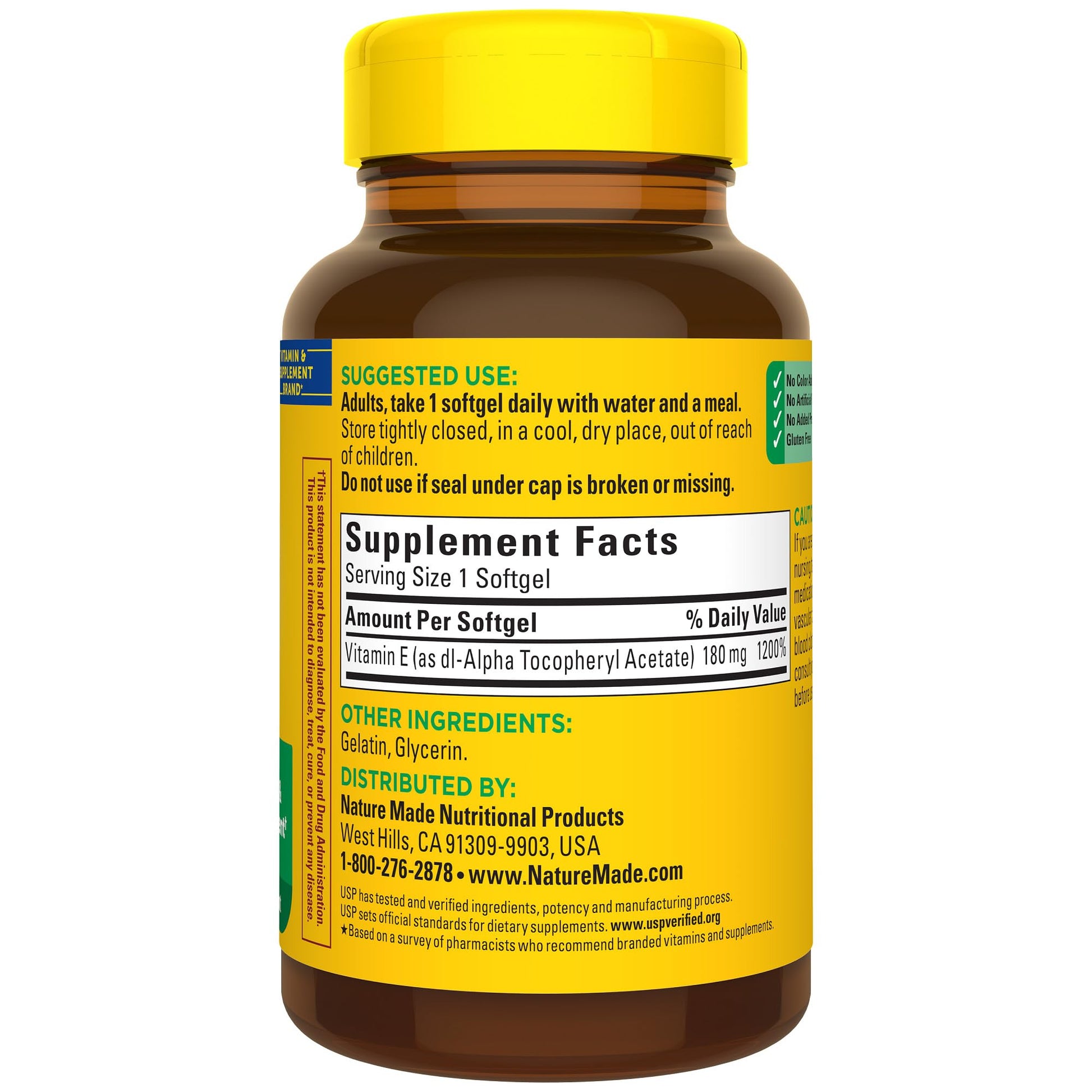 Nature Made Vitamin E 180 mg (400 IU) dl-Alpha, Dietary Supplement for Antioxidant Support, 300 Softgels, 300 Day Supply - Nirvana Guru