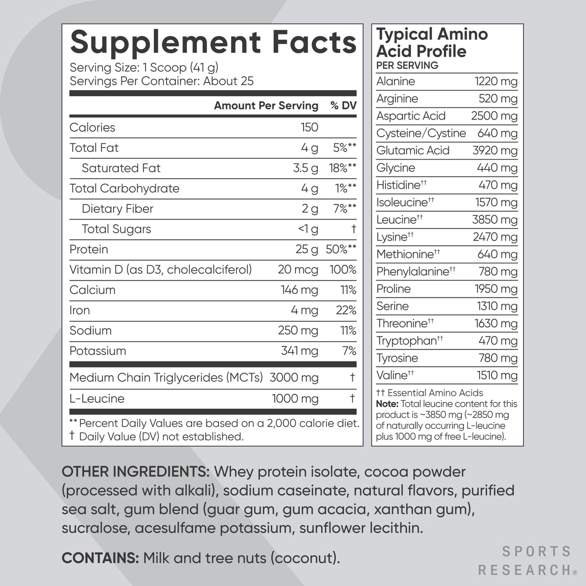 Sports Research Whey Protein - Sports Nutrition Whey Isolate Protein Powder for Lean Muscle Building & Workout Recovery - 5 lb Bag Bulk Protein Powder 25g per Serving - Dutch Chocolate, 56 Servings - Nirvana Guru