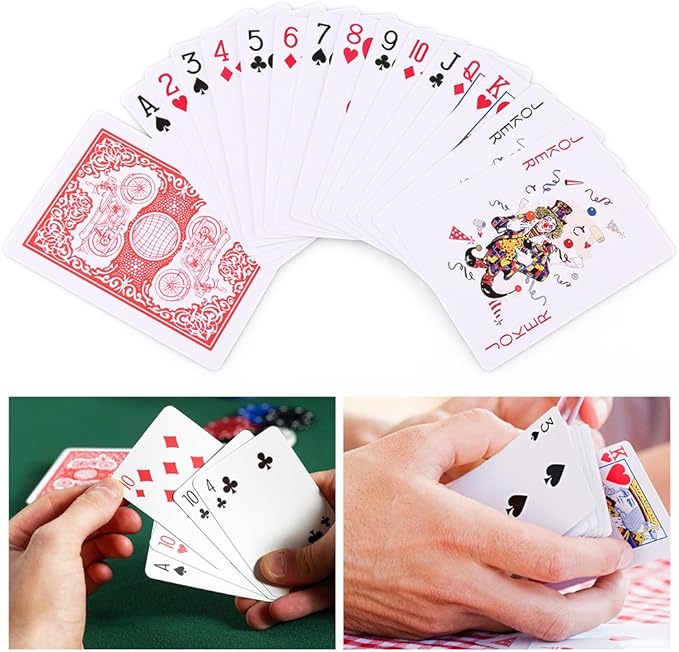 LotFancy Playing Cards, 12 Pack, Decks of Cards Bulk, Poker Size, Standard Index, for Blackjack, Euchre, Canasta Card Game, 6 Blue and 6 Red, Casino Grade Poker Cards nirvanaguru