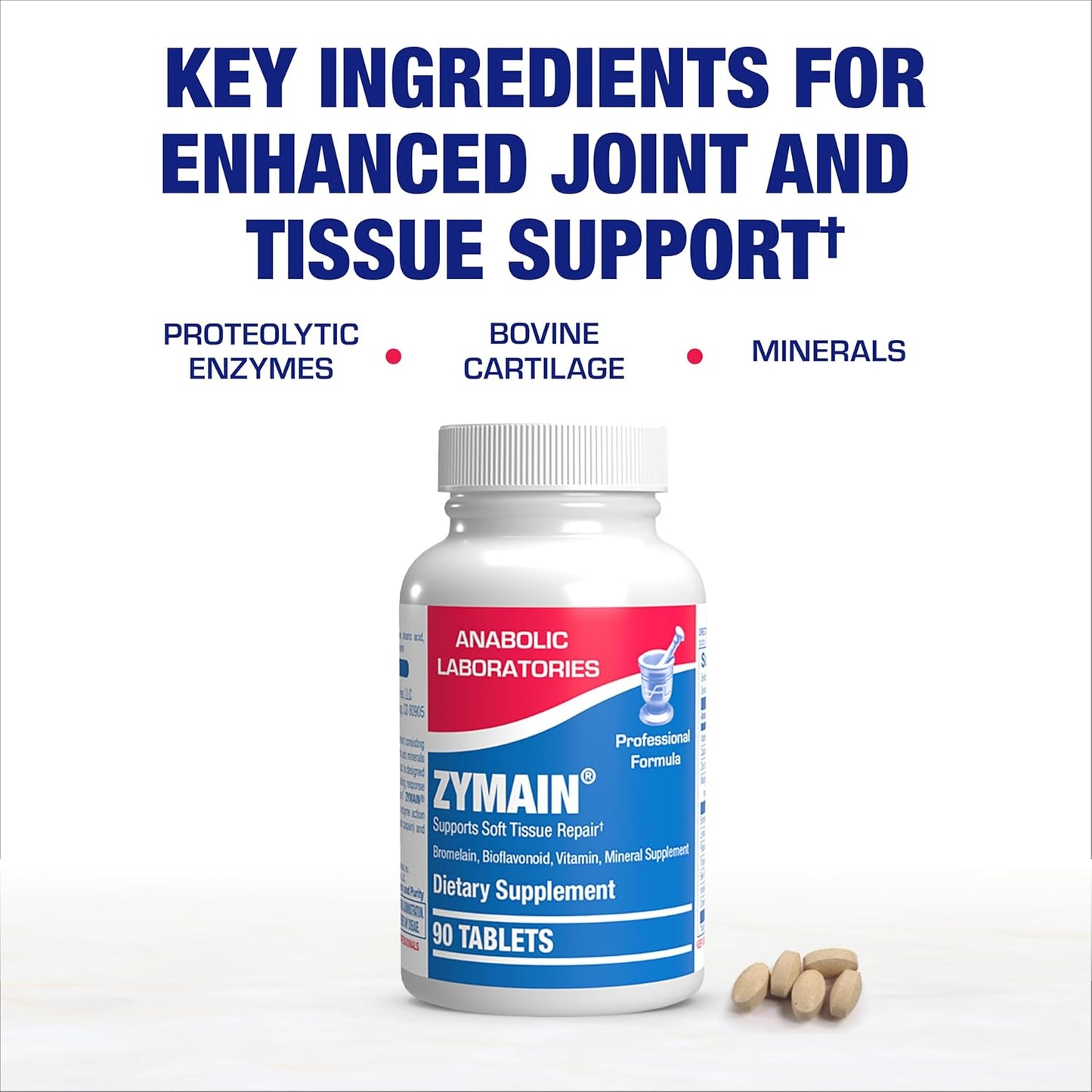 Cartilage Ligament and Tendon Supplement - Clinical Restorative Joint Support Formula with Bovine Cartilage Minerals and Proteolytic Enzymes for Enhanced Comfort Mobility Zymain 90 Support Nirvana Guru
