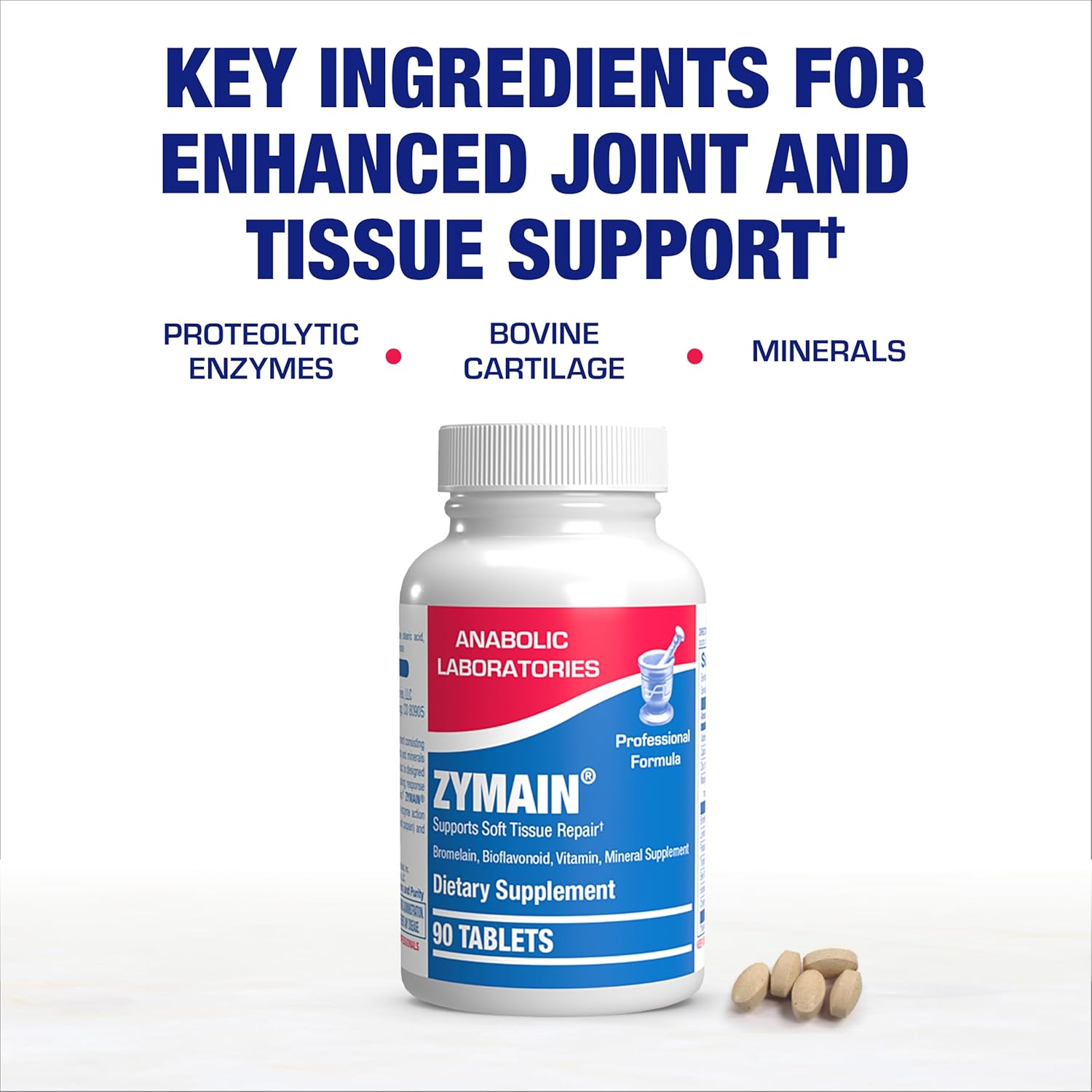 Cartilage Ligament and Tendon Supplement - Clinical Restorative Joint Support Formula with Bovine Cartilage Minerals and Proteolytic Enzymes for Enhanced Comfort Mobility Zymain 90 Support Nirvana Guru