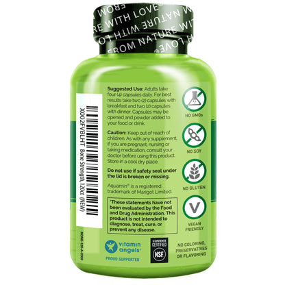 NATURELO Calcium Supplement - with Vitamin C, Vitamin D3, K2, and Calcium Magnesium Zinc for Bone Strength with Calcium 600mg - Plant-Based, 120 Vegetarian Capsules, Non-GMO, Soy & Gluten-Free Nirvana Guru