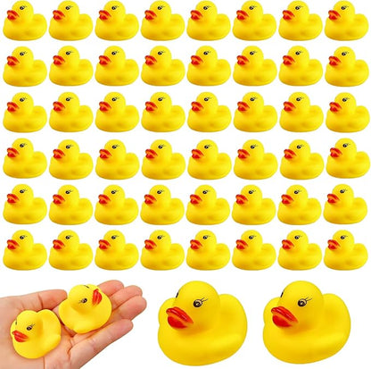 Rubber Duck Bath Toys 50PCS Mini Ducks Bulk for Kids Baby Shower Decorations Birthday Party Favors Gift Classroom Summer Beach Pool Activity Carnival Game nirvanaguru