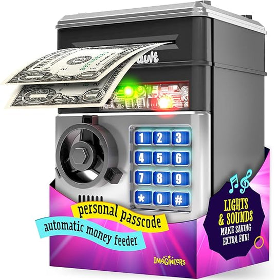 Piggy Bank for Kids - Electronic Money Saving Box w/Code- ATM Safe - Toy Coin Bank - Boys Toys for Age 3, 4, 5, 6, 7, 8, 9 - Birthday Gifts for 8, 9, 10, 11, 12 Year Old Boy and Girl nirvanaguru