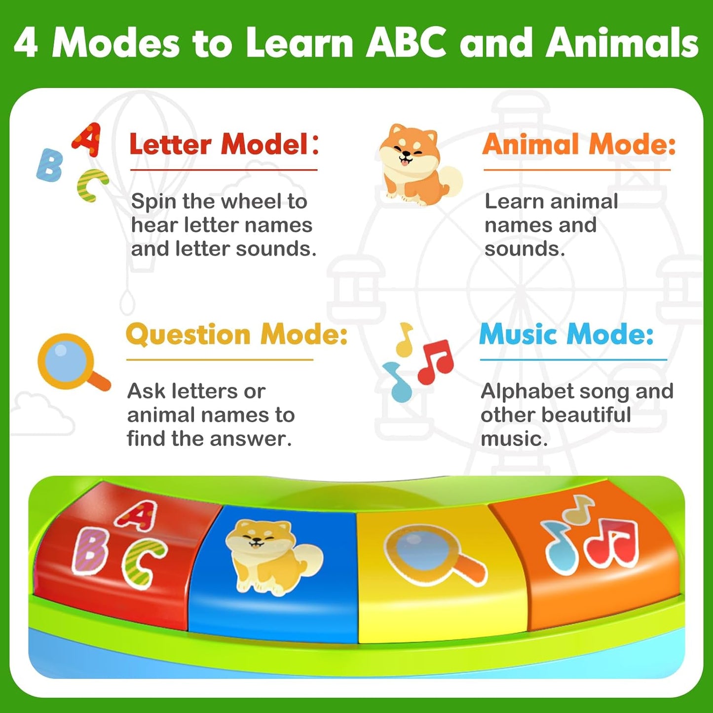 Learning Toy for Kids 1 2 3 Year Old Boys Girls, Spin and Sing Alphabet Zoo with Sounds, Interactive Educational Toys for Toddler 2-3, First Christmas 1st Birthday Gifts Toy Nirvana Guru