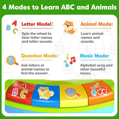 Learning Toy for Kids 1 2 3 Year Old Boys Girls, Spin and Sing Alphabet Zoo with Sounds, Interactive Educational Toys for Toddler 2-3, First Christmas 1st Birthday Gifts Toy Nirvana Guru