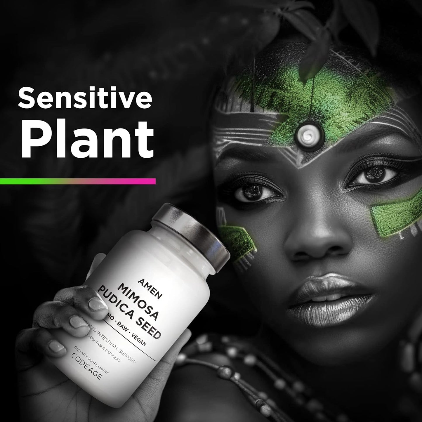 Amen Organic Mimosa Pudica Seeds Capsules, 2 Month Supply, Vegan Mimosa Pudica Seed Plant Supplement - Mimosine Sensitive Plant Pills - Fat Soluble Dietary Supplement - Non-GMO & Vegan - 120 Capsules Nirvana Guru