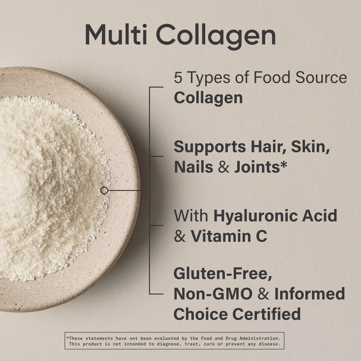 Sports Research Multi Collagen Protein Powder (Type I, II, III, V, X) with Hyaluronic Acid + Vitamin C | 5 Types of Food Based Collagen, 30 Servings (Unflavored) - Nirvana Guru