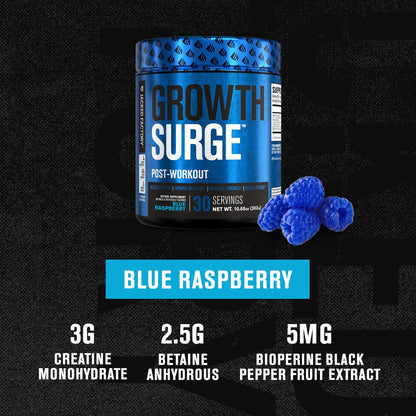 Jacked Factory Growth Surge Creatine Post Workout w/L-Carnitine - Daily Muscle Builder & Recovery Supplement with Creatine Monohydrate, Betaine, L-Carnitine L-Tartrate - 30 Servings, Swoleberry Nirvana Guru