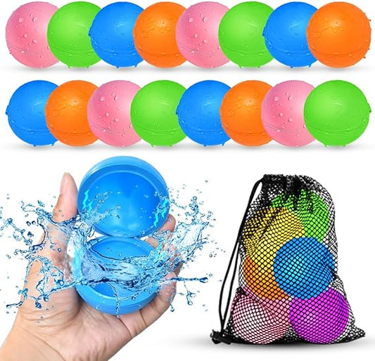 16Pcs Reusable Water Balloons for Kids, Pool Beach Water Toys for Boys and Girls, Summer Toy for Outdoor Games Nirvana Guru