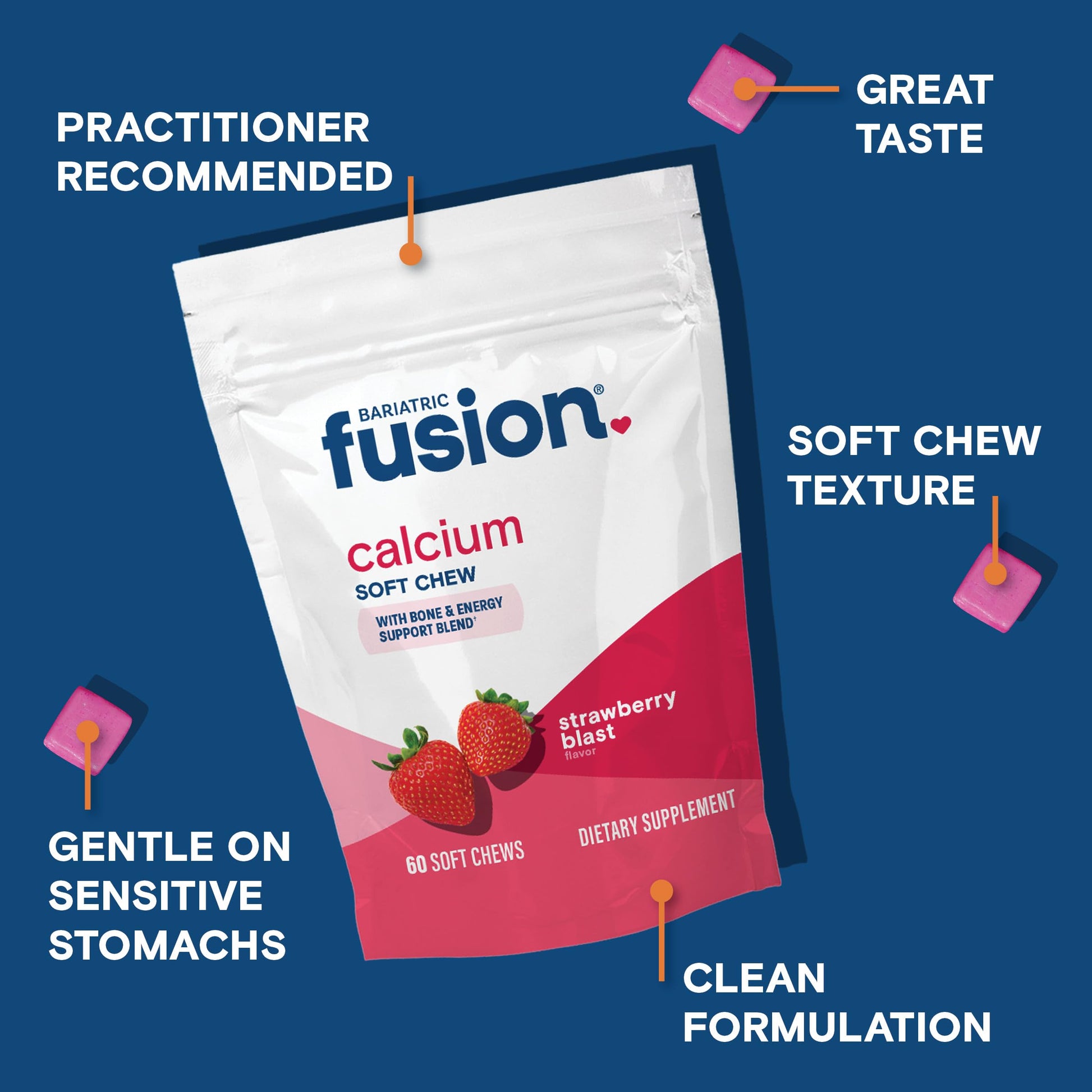 Bariatric Fusion Bariatric Calcium Chews | Calcium Citrate with Vitamin D3 Calcium Supplement Bariatric Vitamin | Sugar Free Calcium Citrate Chewable | Calcium Citrate 500mg | Caramel | 60 Count Nirvana Guru