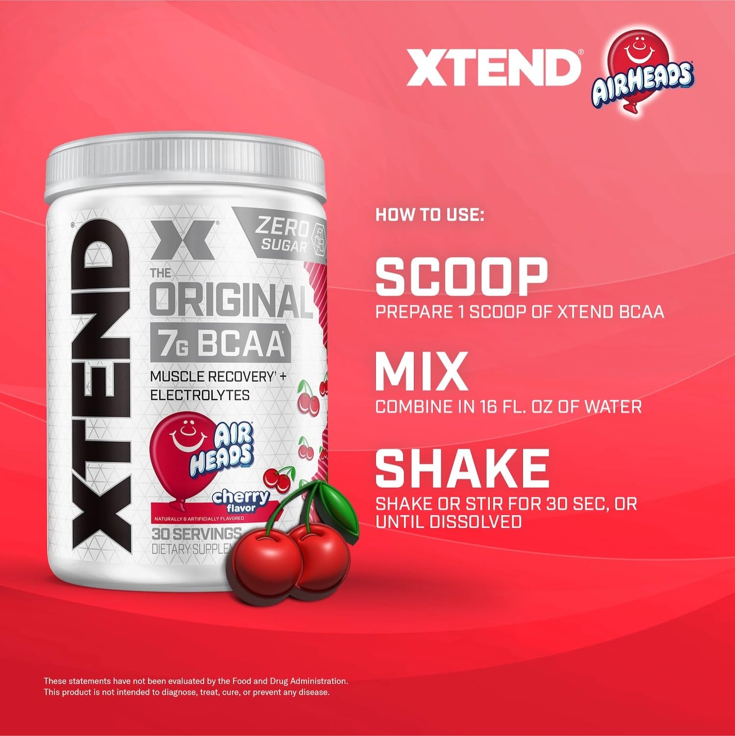 Original BCAA Powder Airheads Candy Flavor, 7g BCAA and 2.5g L-Glutamine, Sugar Free Post Workout Muscle Recovery Drink with Amino Acids for Men & Women, 30 Servings Nirvana Guru