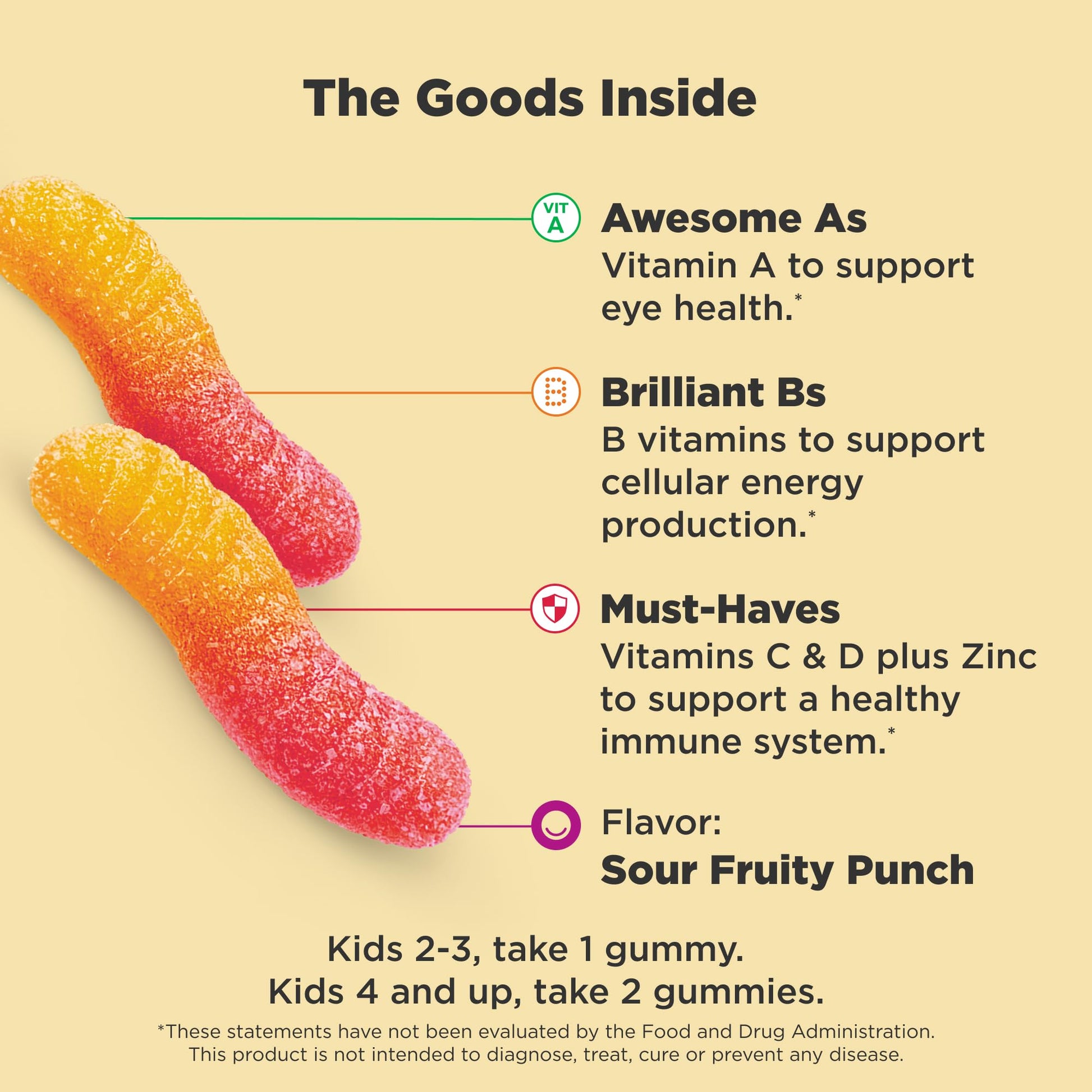 OLLY Kids Multivitamin Gummy Worms, Overall Health and Immune Support, Vitamins and Minerals A, C, D, E, Bs and Zinc, Chewable Supplement, Sour Fruit Punch, 45 Day Supply (70 Count) Nirvana Guru