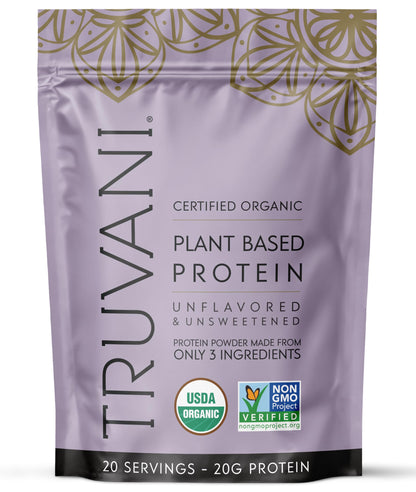 Truvani Vegan Protein Powder | Vanilla | 20g Organic Plant Based Protein | 18 Servings | Keto | Gluten & Dairy Free | Low Carb | No Added Sugar