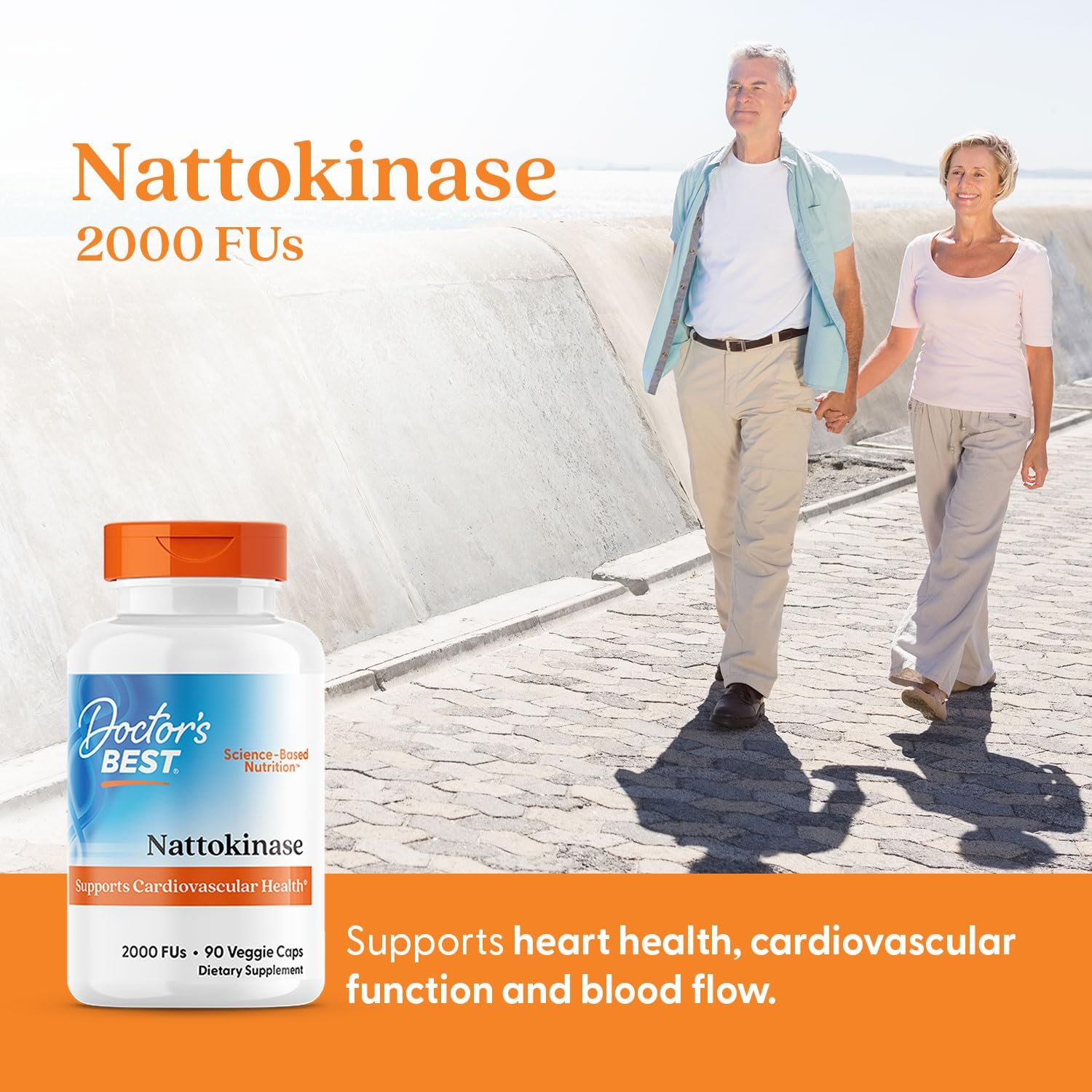Doctors Best Nattokinase, 2000 Fus, Supports Cardiovascular Health, Non-GMO, Vegan 90 Veggie Caps - Nirvana Guru