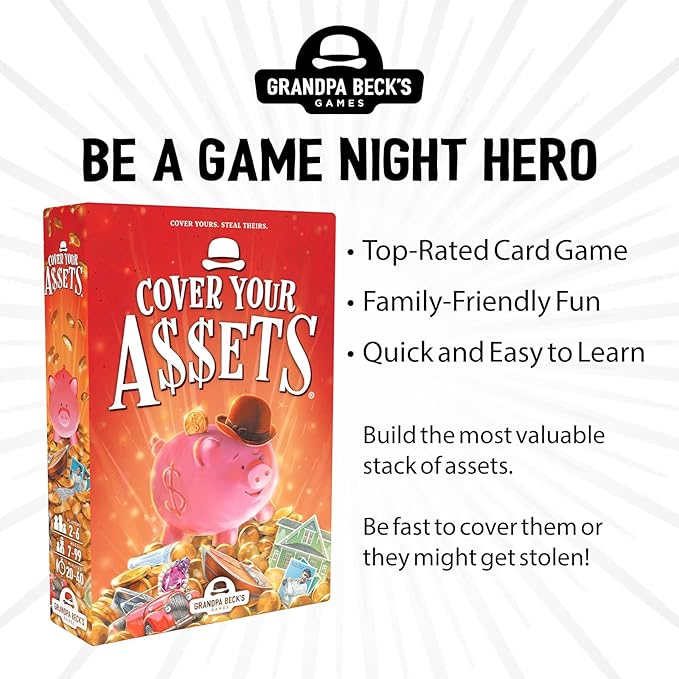 Grandpa Beck's Games Cover Your Assets Card Game | from The Creators of Skull King | Easy to Learn and Outrageously Fun for Kids, Teens, & Adults | 2-6 Players Ages 7+ nirvanaguru