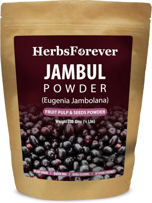 Jambul Powder Eugenia Jambolana Maintain Liver Health Non GMO, Vegan 230 GMS Nirvana Guru