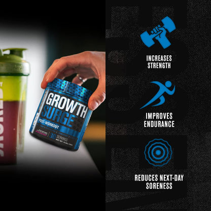 Jacked Factory Growth Surge Creatine Post Workout w/L-Carnitine - Daily Muscle Builder & Recovery Supplement with Creatine Monohydrate, Betaine, L-Carnitine L-Tartrate - 30 Servings, Swoleberry Nirvana Guru
