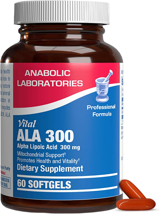 Alpha Lipoic Acid 300mg - Clinical Formula ALA Supplement for Liver Eye Brain Mitochondria Energy Antioxidant & Nerve Support - Non-GMO Soy Free & Easy to Swallow Softgels - 60 Servings Nirvana Guru