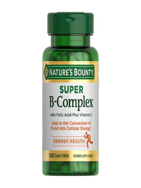 Nature's Bounty Super B Complex Vitamins with Vitamin C & Folic Acid, Vitamins for Immune & Cellular Energy Support, 150 Tablets Nirvana Guru