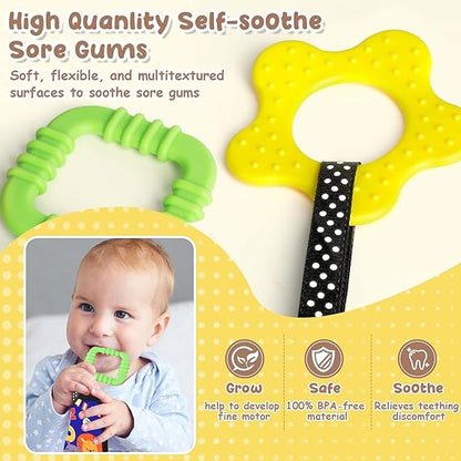 URMYWO Tummy Time Toy - Black and White High Contrast Baby Toys for Newborn - Baby Visual Stimulation Mirror - Montessori Sensory Crinkle Toy for Infant 0-3-6-12 Months - Shower Gift for Boy Girl nirvanaguru