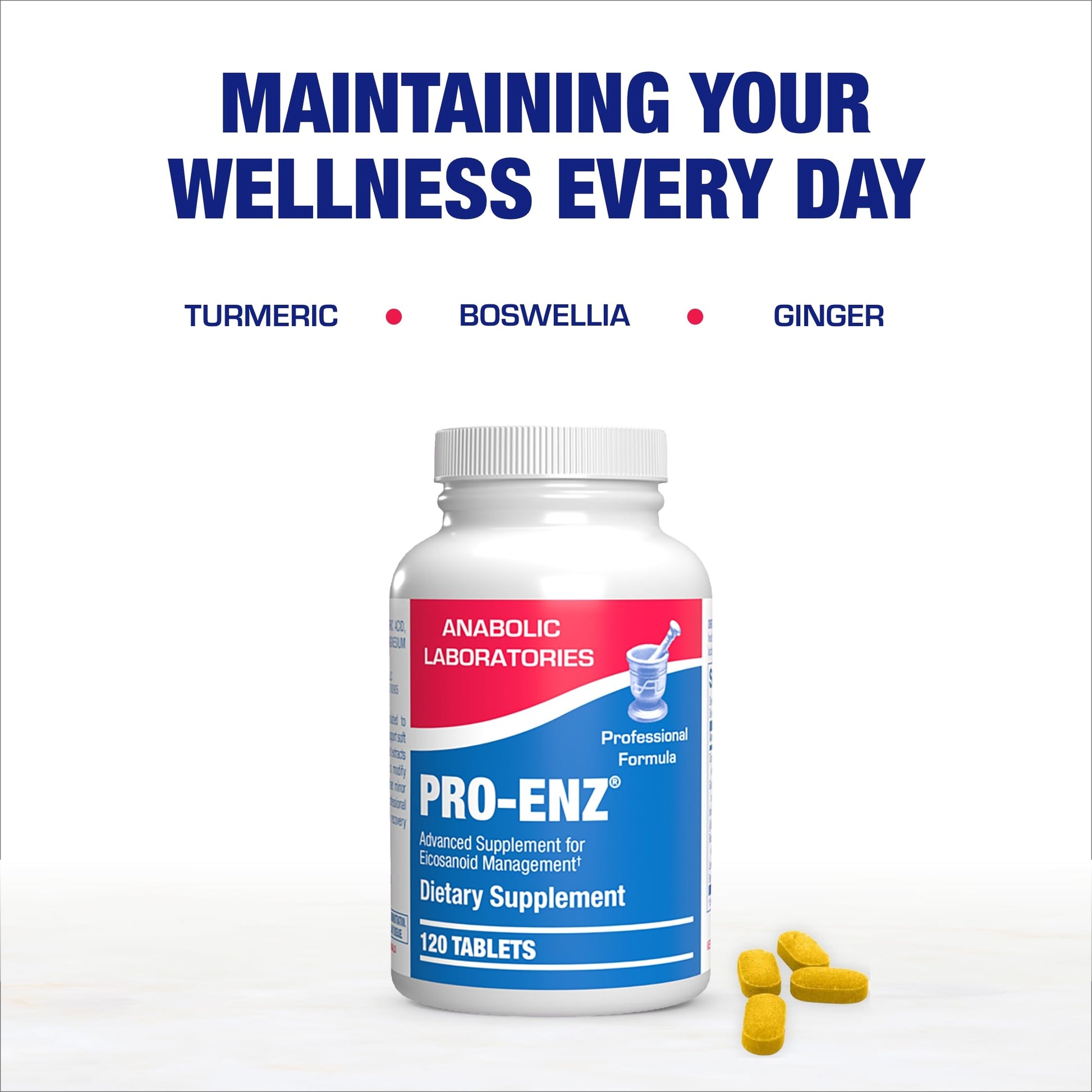 Pro ENZ Joint Support Supplement - Clinical Formula Turmeric Boswellia Supplement for Joint & Cartilage Mobility and Comfort Support Plus Eicosanoid Management with Proteolytic Enzymes (120 Servings) Nirvana Guru