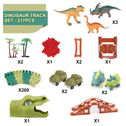 GIAT Dinosaur Track Toys - Best Birthday Gifts for 3 4 5 6 7 Year Old Boys Girls, Dinosaur Race Car Track with Light & Sound, Create A Dinosaur World Road Race Nirvana Guru