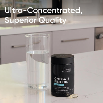 Sports Research Total Omega-3 Fish Oil from Wild Sockeye Salmon, Alaska Pollock, Antarctic Krill, Astaxanthin + Phospholipids & Wax Esters for Absorption | 960mg of EPA & DHA - Fresh Lemon Scent (120 - Nirvana Guru