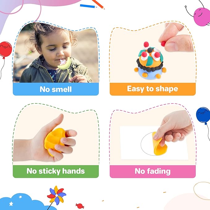 Air Dry Clay 66 Colors, Modeling Clay for Kids, DIY Model Magic Clay, Molding Clay Kit with Sculpting Tools, Non-Sticky Soft and Super Light, Arts and Crafts Gift for Boys Girls Kids nirvanaguru