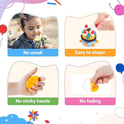 Air Dry Clay 66 Colors, Modeling Clay for Kids, DIY Model Magic Clay, Molding Clay Kit with Sculpting Tools, Non-Sticky Soft and Super Light, Arts and Crafts Gift for Boys Girls Kids nirvanaguru