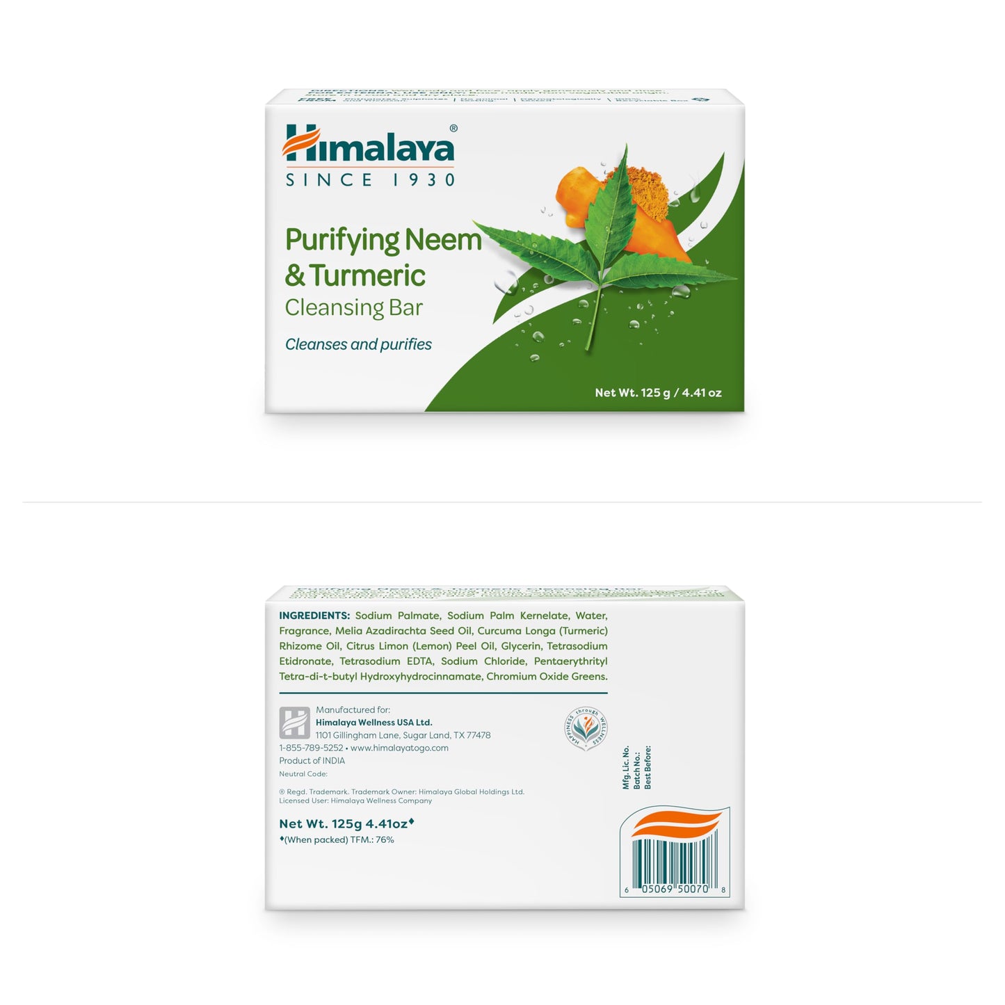 Himalaya Purifying Neem & Turmeric Cleansing Bar for Clean and Healthy Looking Skin, Free from Parabens, SLS and Phthalates, Gluten Free, Vegan, 125 g (4.41 oz), 6 Pack - Nirvana Guru