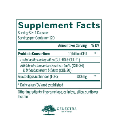 Genestra Brands - HMF Forte Probiotic Supplement - Four Strains of Probiotics to Promote GI Health - 120 Capsules - Nirvana Guru