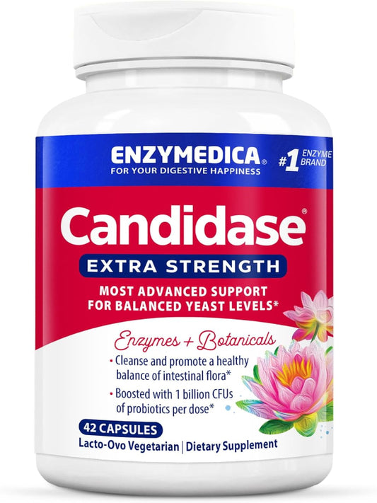 Enzymedica, Candidase Extra Strength, Advanced Cleansing Support, with Digestive Enzymes, Probiotics & Botanicals, 42 Count FFP Nirvana Guru